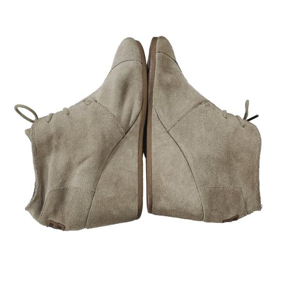 Toms | Tan Suede Lace Up Wedge Booties - Picture 4 of 11
